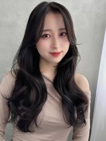 ソヨン 金山店(SOYON)&nbsp;韓国風/小顔/レイヤーカット/シースルーバング/黒髪/ネビージュ