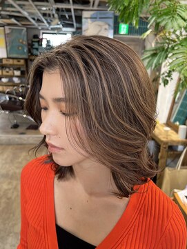 ロア インターナショナル 新宿店(LoA International) 【LoA】ハイライトバレイヤージュミルクティーベージュ