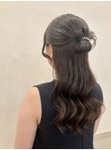 カチモリハーフアップ/結婚式お呼ばれヘア/ヘアセット
