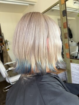 裾カラー/ミルクティーベージュ/ダブルカラー/ブリーチ