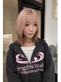 ダブルカラーケアブリーチベージュピンクボブミニウルフリタッチ