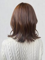 ポルト(porto produced by teatro hair salon)&nbsp;くびれミディ ブラウンカラー 顔周りレイヤー 髪質改善