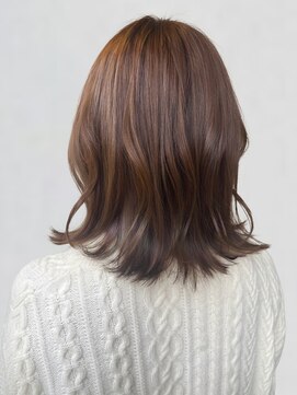 ポルト(porto produced by teatro hair salon) くびれミディ ブラウンカラー 顔周りレイヤー 髪質改善