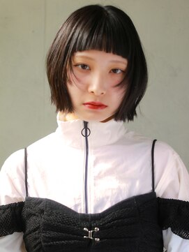 ヘアサロン ガリカ 表参道(hair salon Gallica) 顔まわりレイヤー×ツヤ感ダークカラーのコンパクトボブ