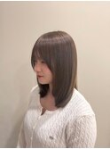 オリーブグレージュ 透明感カラー ミニボブ 艶トリートメント