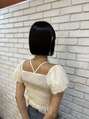 ハサミラボ(HASAMI .Lab) ぱつっと感が可愛いボブにオリーブグレージュ♪