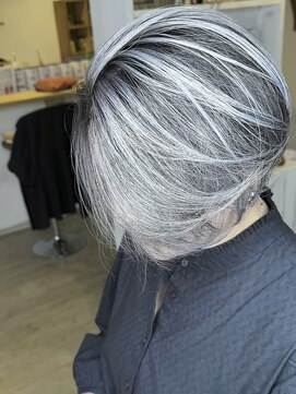 ブレイズヘアー(BLAZEhair) 【白髪シャットアウト】ホワイトバレイヤージュ×ブリーチ２回