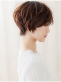 ミルクベージュブリーチなしひし形ナチュラルショート20代30代W