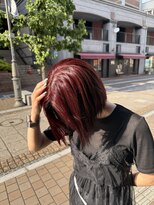 エミュ(Aimu.)&nbsp;韓国風チェリーレッド☆極艶ワインレッド艶髪タッセルボブ♪