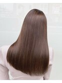 新杉田美髪ロング髪質改善カラー縮毛矯正透明感ピンクブラウン