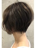 ヌードグレージュ丸み大人ショート20代30代40代
