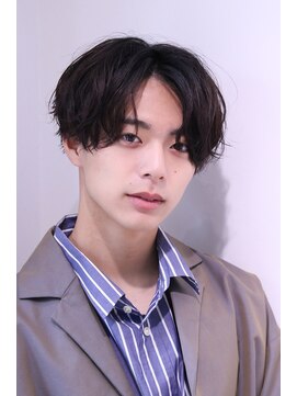 ネイビー(NAVY) 女子ウケ〇 ニュアンスパーマ センターパート