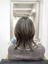 プレジール (Plaisir) ウルフカット+白髪染め+ハイライト 40代50代60代 メッシュ