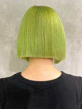 アルバム 渋谷パルコ(ALBUM) ライムグリーン_チェリーブラウンフェミニンロング_ba419911