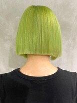 アルバム 渋谷パルコ(ALBUM) ライムグリーン_チェリーブラウンフェミニンロング_ba419911