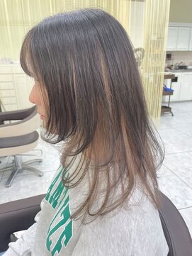 プールドゥマン 屯田(POUR DEMAIN) インナーカラー/ダブルカラー/レイヤーカット/ベージュカラー