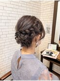 編み込みヘアセット