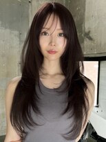 サイン 表参道(SIGN)&nbsp;韓国ヘアグレージュカラーブリーチ無し髪質改善イヤリングカラー