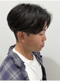 メンズセンターパートニュアンスパーマスパイラルパーマ刈り上げ