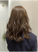 大人かわいいミディアムレイヤーカット艶髪髪質改善カラー