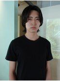 メンズボブウルフメンズミディアムレイヤーカットメンズウルフ