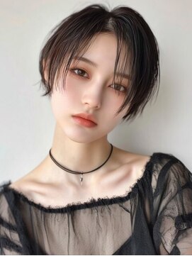 ヘアメイク アージュ 二日市店(HAIR MAKE age) ハンサムショート　センターパート　マッシュ　グレージュ