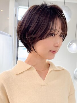 ロンドエニカ 大宮(Lond enika) 黒髪カタログ/ショート/オリーブグレー/小顔に見せるヘア☆118