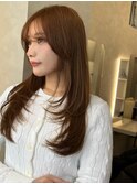 ザクザクレイヤーハッシュカットワンカールレイヤーブラウン