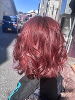 ルミエ ヘアサロン 経堂店(Lumie hair salon)&nbsp;レイヤーボブチェリーレッド