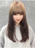 グラデーション×レイヤーカット　顔周りレイヤー/ロング
