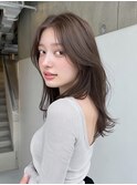 ミディアムレイヤーフェイスレイヤーカット韓国ヘア顔周りカット