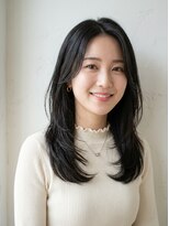 ヘアーリゾートレガロ 八尾店(Hair Resort regalo) ミルクティーベージュウルフパーマミディアムヘア50代髪型