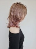 ウルフカット！インナーカラー[ロングウルフ/ミルクベージュ]