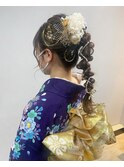 編みおろし 成人式 卒業式 ヘアアレンジ