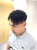 ツイストスパイラルパーマ ツーブロックマッシュスタイル
