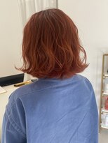 コト 福井大和田店(coto) 福井　ダブルカラー　オレンジカラー　ボブ　髪質改善　オン眉