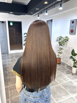 ペレ 栄店(PELE) デザインカラー/レイヤーカット/ウェットヘア/オリーブベージュ