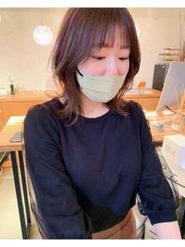 ドルセプラタ(Dulce plata) 小顔レイヤーミディアム×透明感チョコレートブラウン艶カラー