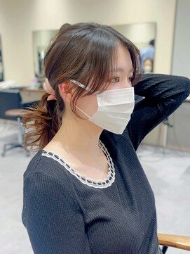 ジアン バイ ミルボン 西宮ガーデンズプラス(GIEN by milbon) 一つ結びでも可愛いミディアムレイヤー/透明感カラー/末吉 海斗