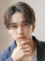 オーシャントーキョー サニー 原宿(OCEAN TOKYO Sunny) 韓国マッシュフェザーパーマニュアンスパーマセンターパート黒髪