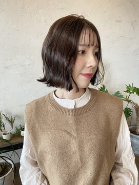 サンズヘアー(3’s hair) *ハイライトカラー×ベージュ×外ハネボブ*