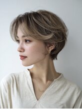 大人女性専門店 guleum いわき 髪質改善/白髪染め/白髪ぼかし/オーガニックカラー&nbsp;ミルクティーブロンド/ダークブルー/デジタルパーマ/いわき