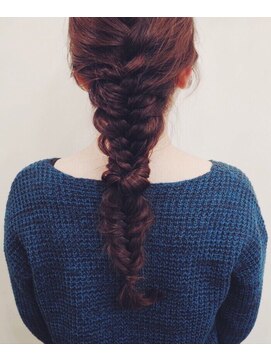 マウロア(MAULOA) 【MAULOA】ダウン ルーズ　編み込み アレンジ