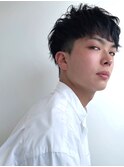 メンズカットツイストスパイラル波巻き眉カットツーブロック