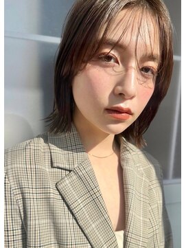 ガーデン オオタカノモリ(garden otakanomori) 20代30代大人外ハネミディ×ツヤ髪スタイル×シースルーバング