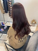 ジエクトカナウ 大阪梅田店(The Ect canow) レイヤーロング20代30代ボルドーカラー垢抜けニュアンスカラー