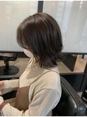 オリーブカラー ボブレイヤースタイル