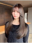 韓国/レイヤー/小顔/グレージュ/ワンホンヘア512