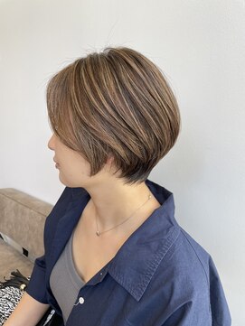ピークス(PEAKS) 前髪/ひし形/前下がりショート/ショートボブ/ハイライト/恵比寿