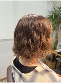 ボブ×ウェーブパーマ